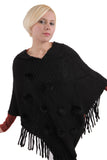 Rivera Tassel Knit Poncho