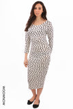 Lena Heart Midi Bodycon Dress