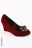 Jane Suede Bow Wedge Shoes