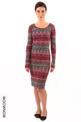 Pinky Printed Midi Bodycon Dress