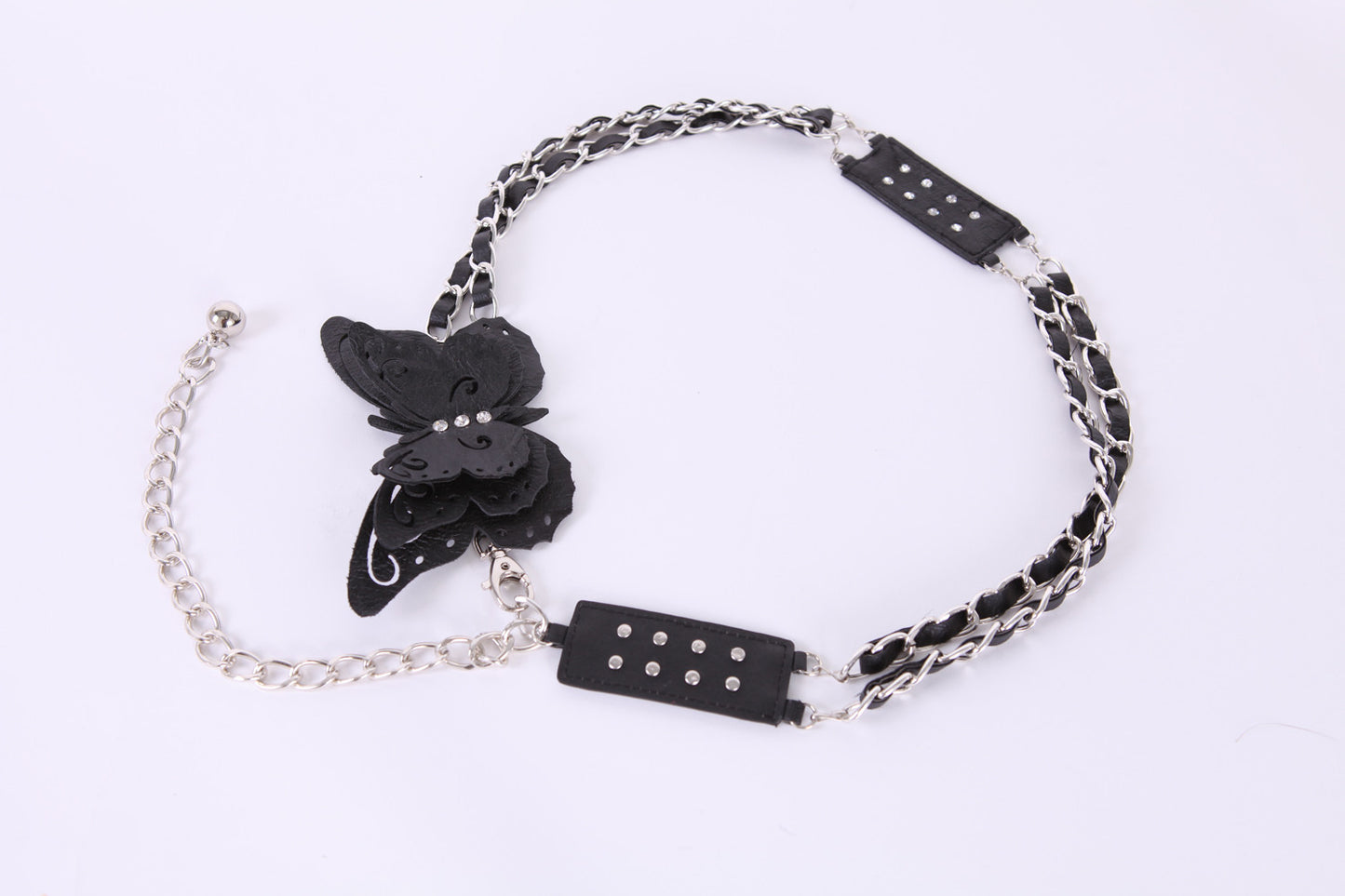 Butterfly Buckle with Diamond Detail Chain Belt
