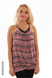 Ethnic Print Racer Back Top