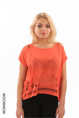 Perforated Sheer Top