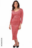 Lena Heart Midi Bodycon Dress