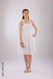 Pleated Dress with Halter Neck