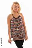 Ethnic Print Racer Back Top