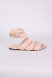 Slashed Style Leather Look Sandal