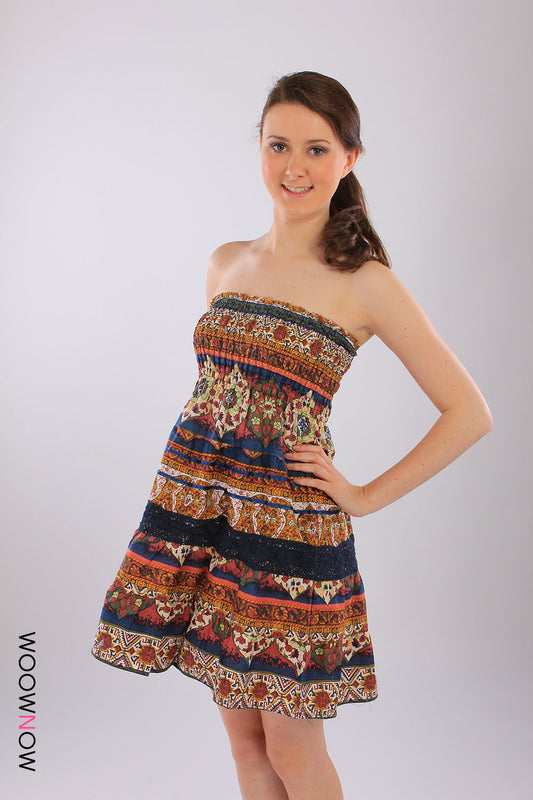 Summer Print Bandeau Dress