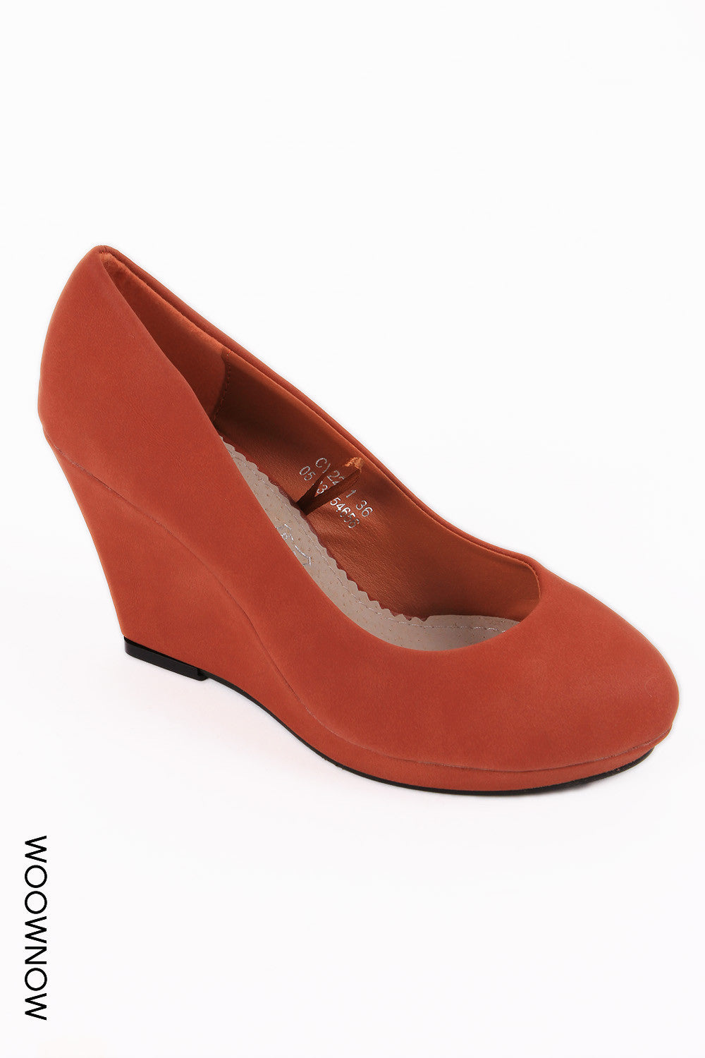 Sally Leather-Look Wedge Court Shoes