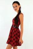 Checked Skater Mini Dress