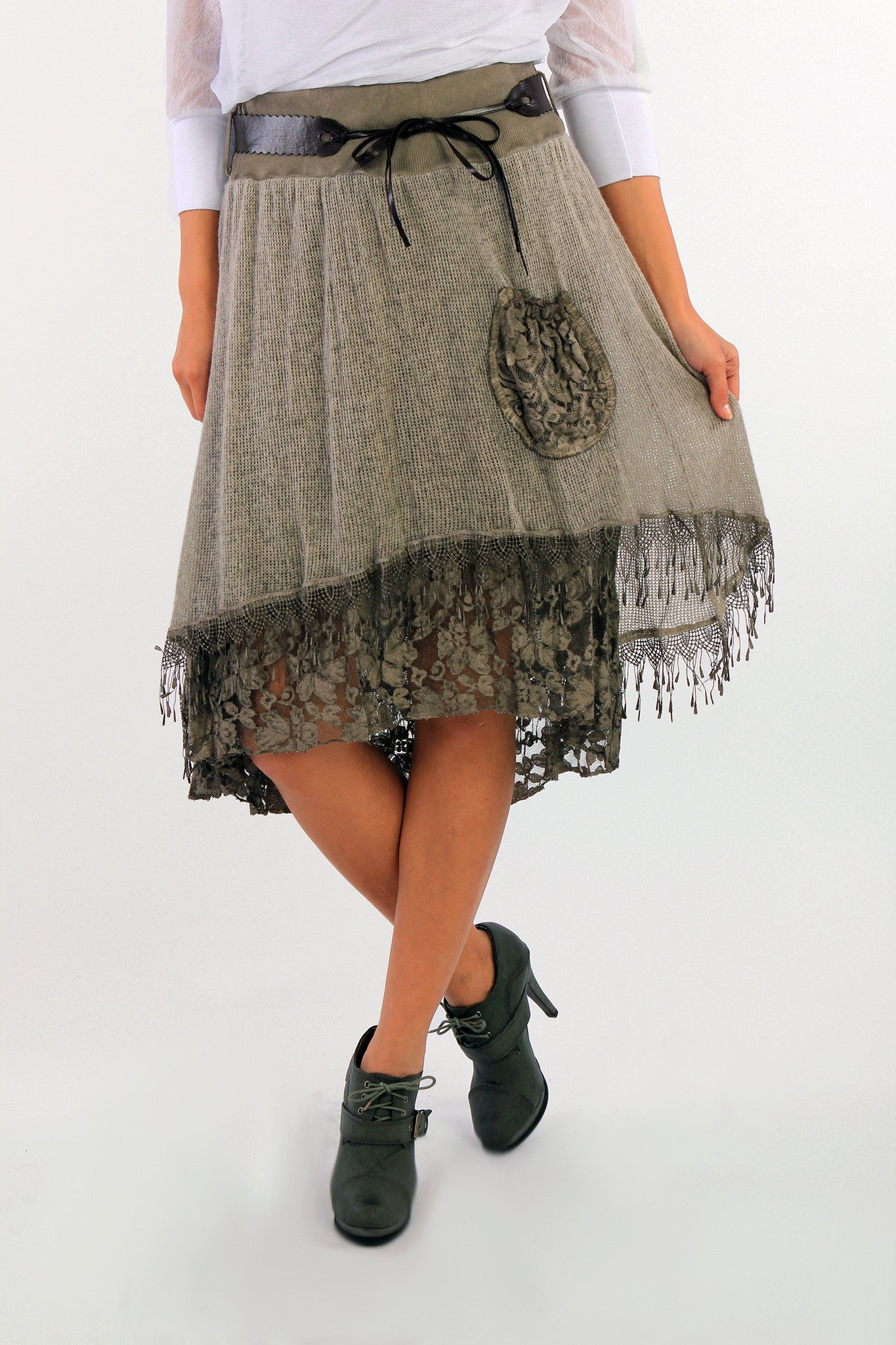 Knitted Holandesa Midi Skirt