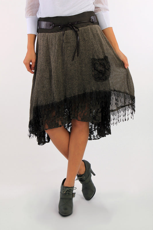 Knitted Holandesa Midi Skirt