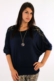 Lace Insert Top with Necklace