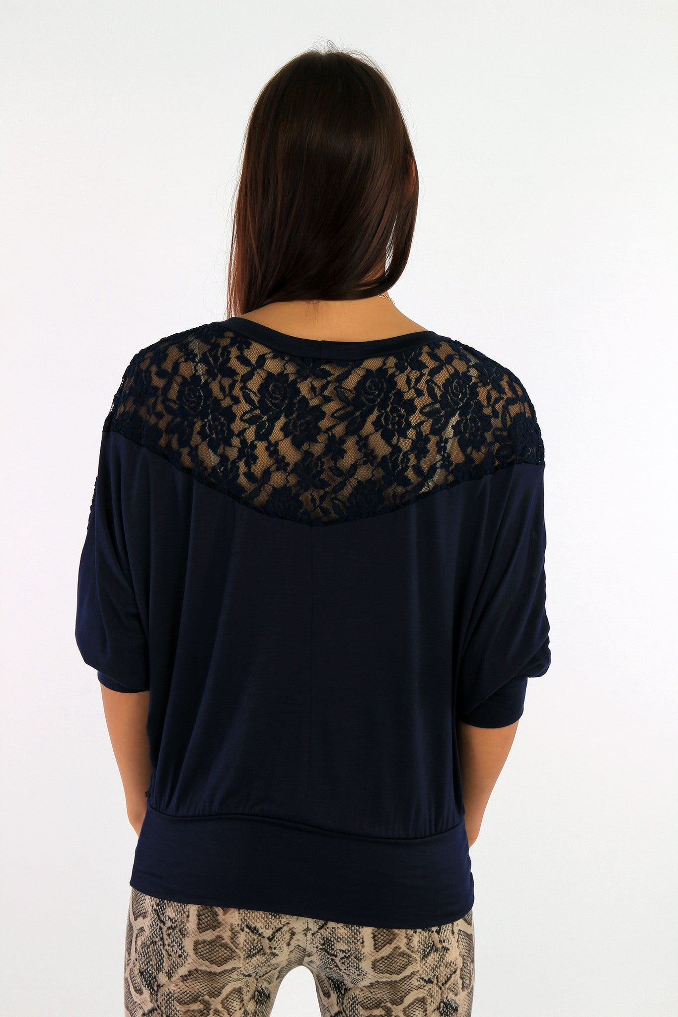 Lace Insert Top with Necklace