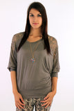 Lace Insert Top with Necklace