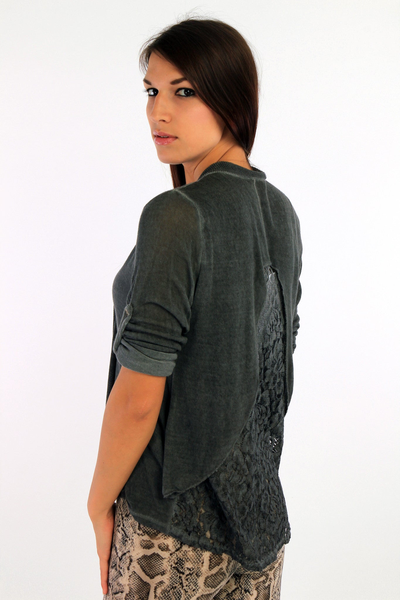 Lace Detail Knitted Cardigan