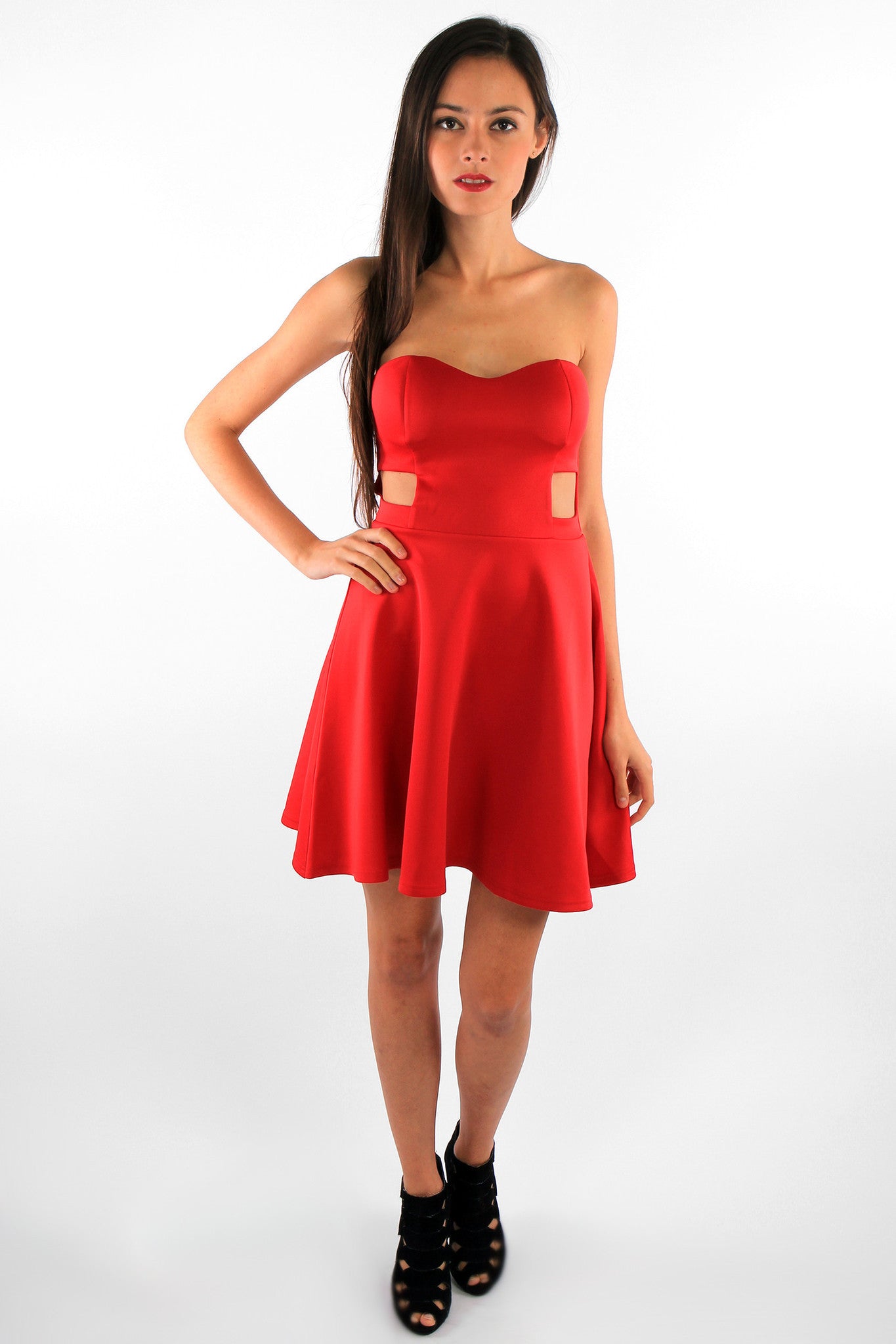 Skater Dress with Cut-Out Side Panel