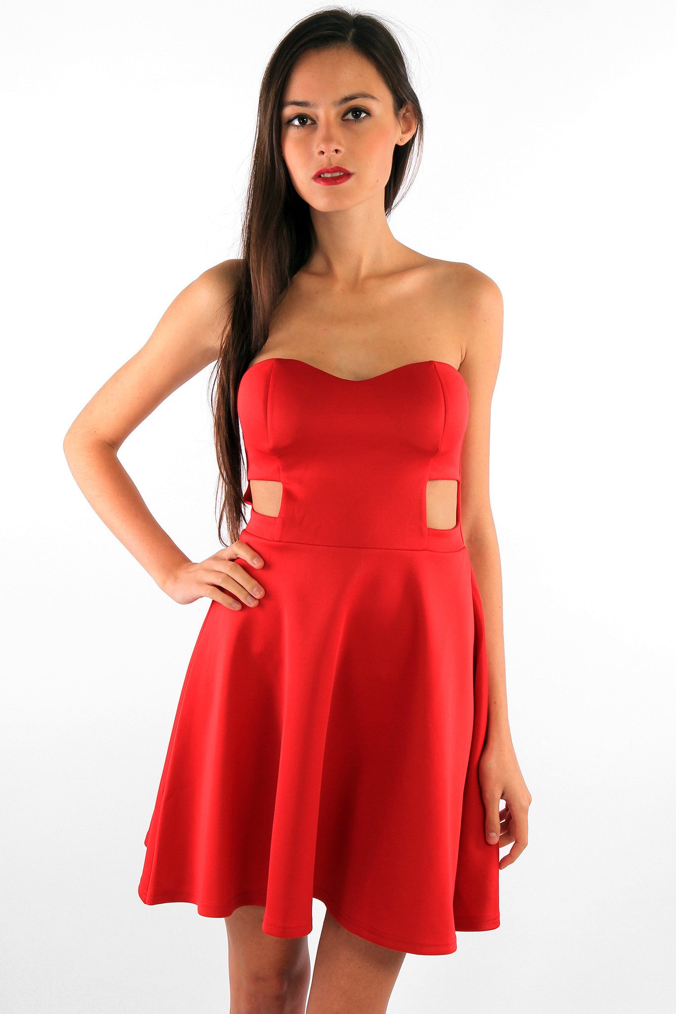 Skater Dress with Cut-Out Side Panel