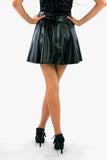 Leather-look Skater Mini Skirt