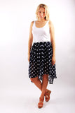 Dots Print Midi Skirt