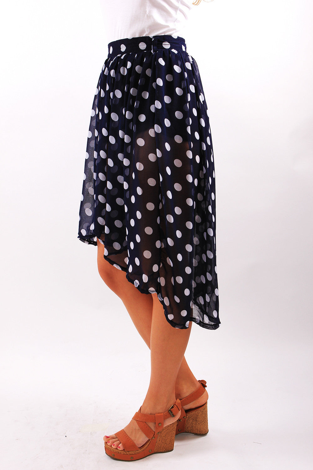 Dots Print Midi Skirt