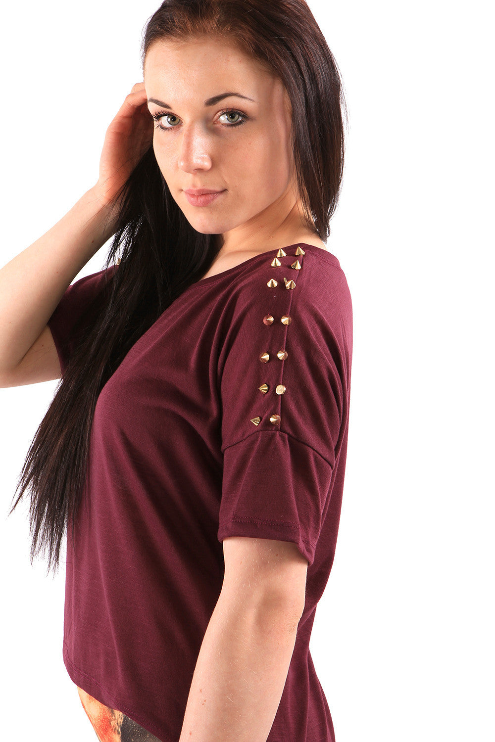 Studded Shoulder T-shirt