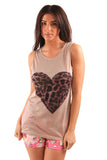 Heart Embellished Print T-shirt