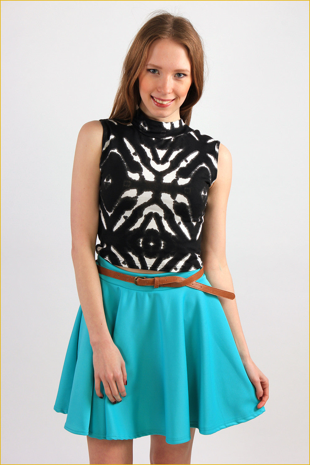 Abstract Top with Polo neck