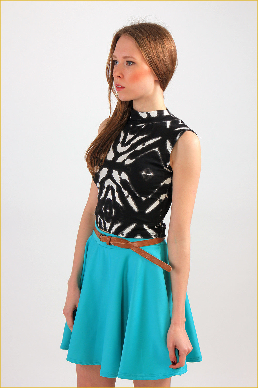 Abstract Top with Polo neck