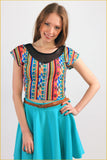 Navaho Print Sheer Crop Top