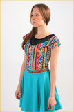 Navaho Print Sheer Crop Top