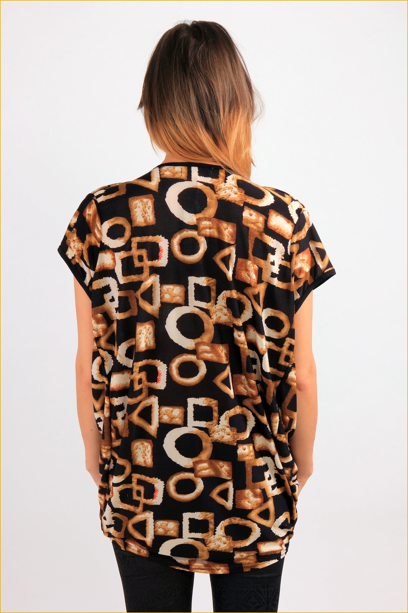 Abstract Print Longline Top