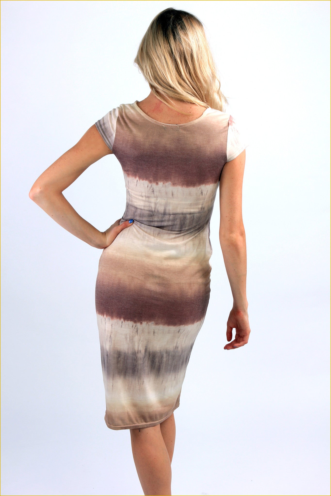 Soft Stripes Print Midi Dress