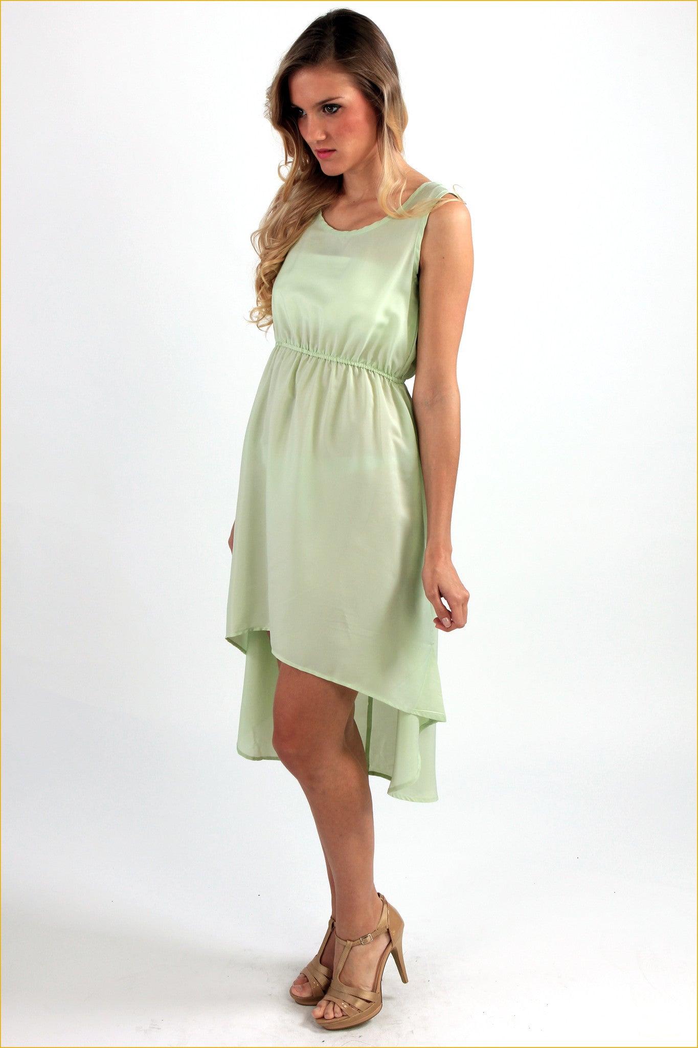 Nature Dipped Hem Midi Dress