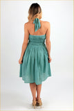 Halter Gathered Bust Sun Dress