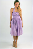 Halter Gathered Bust Sun Dress