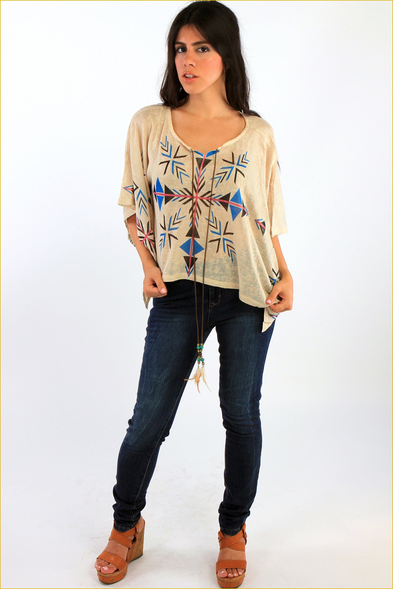 Navaho Top with Batwing Sleeve