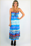 Tie-Dye Padded Maxi Dress