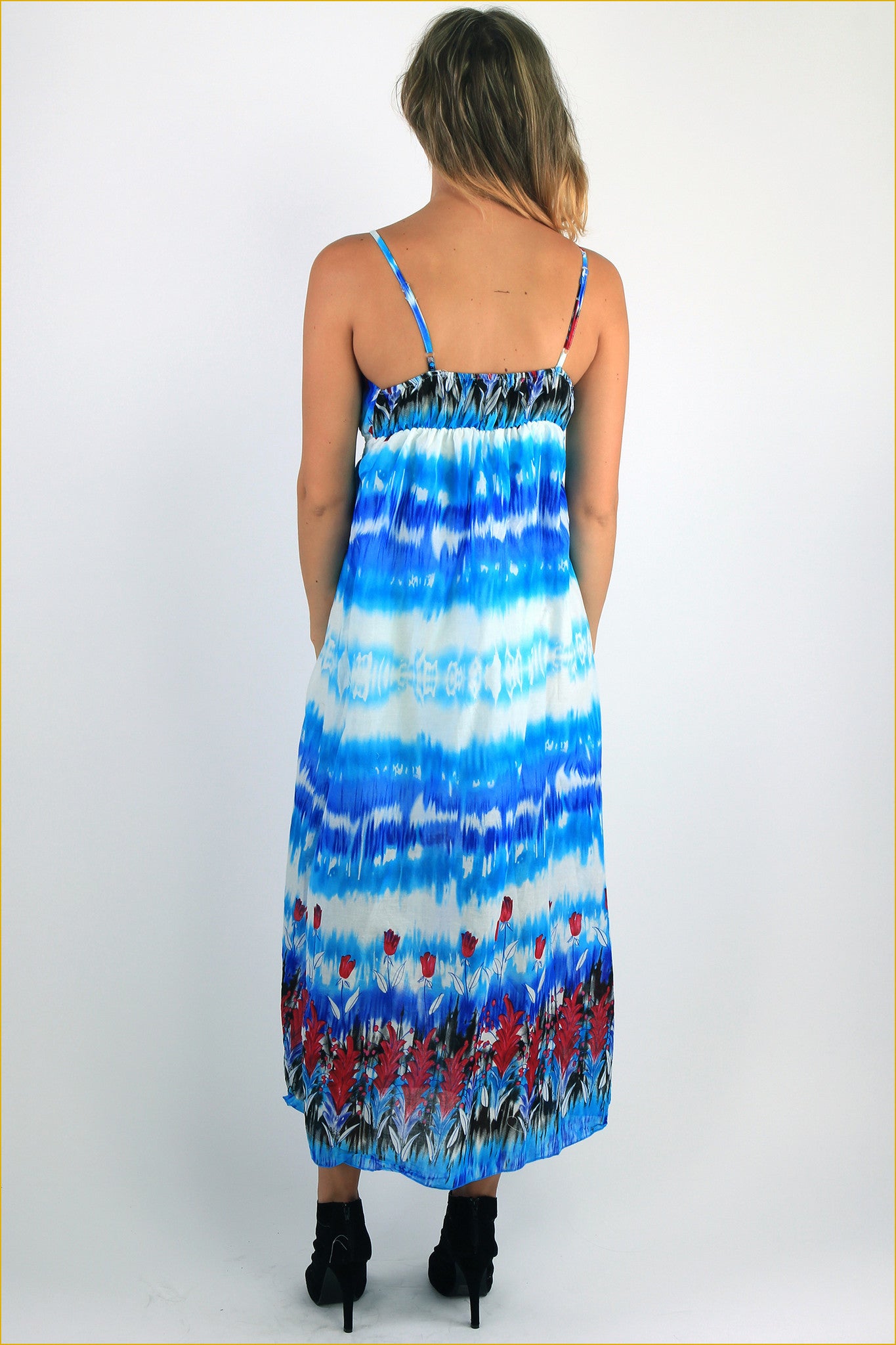 Tie-Dye Padded Maxi Dress