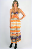 Tie-Dye Padded Maxi Dress