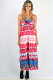 Tie-Dye Padded Maxi Dress