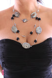 3 Rows Mixed Beads and Polished Stones Necklace