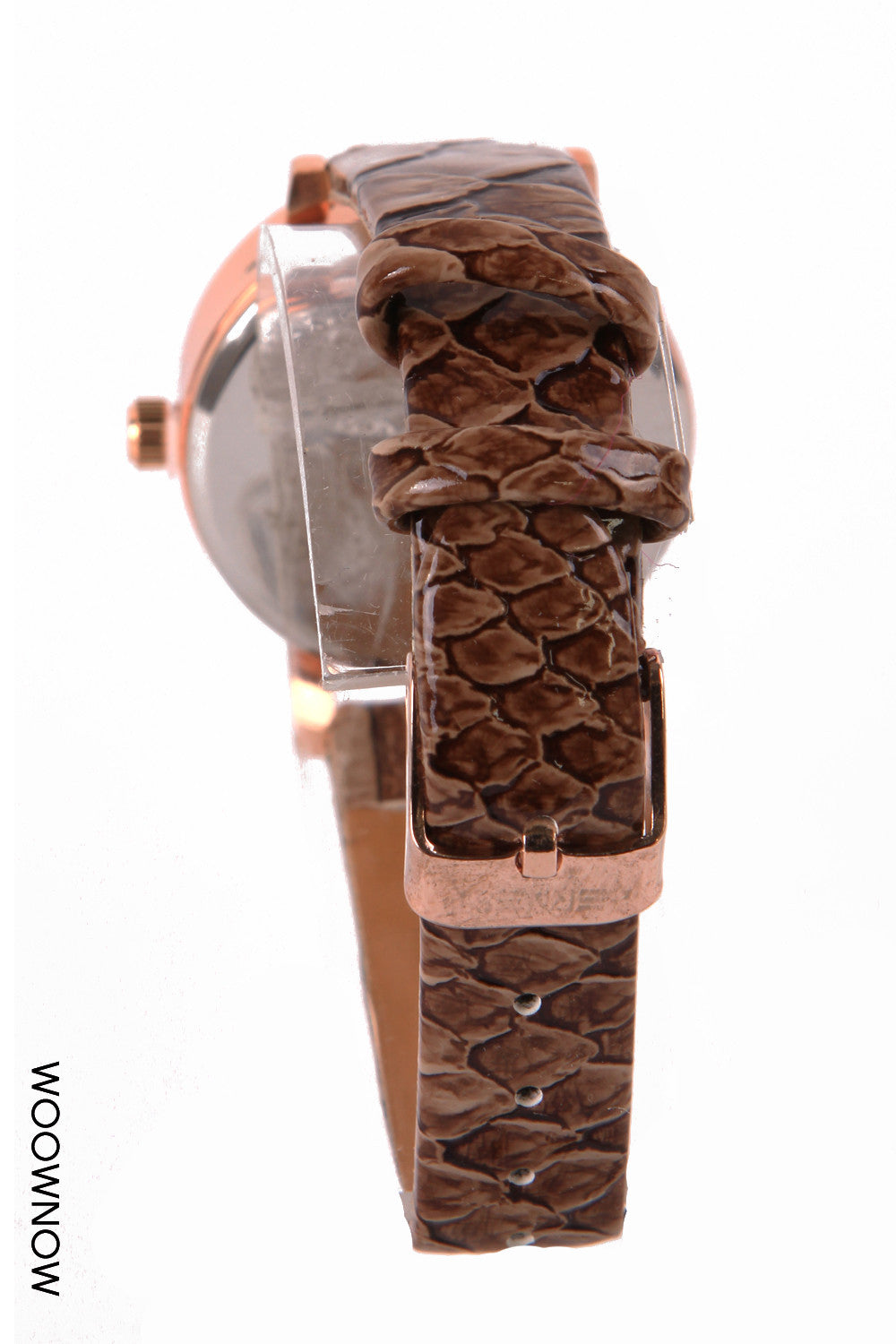 Gold Tone Leather Strap Watch