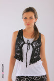 Cropped Crochet Waistcoat